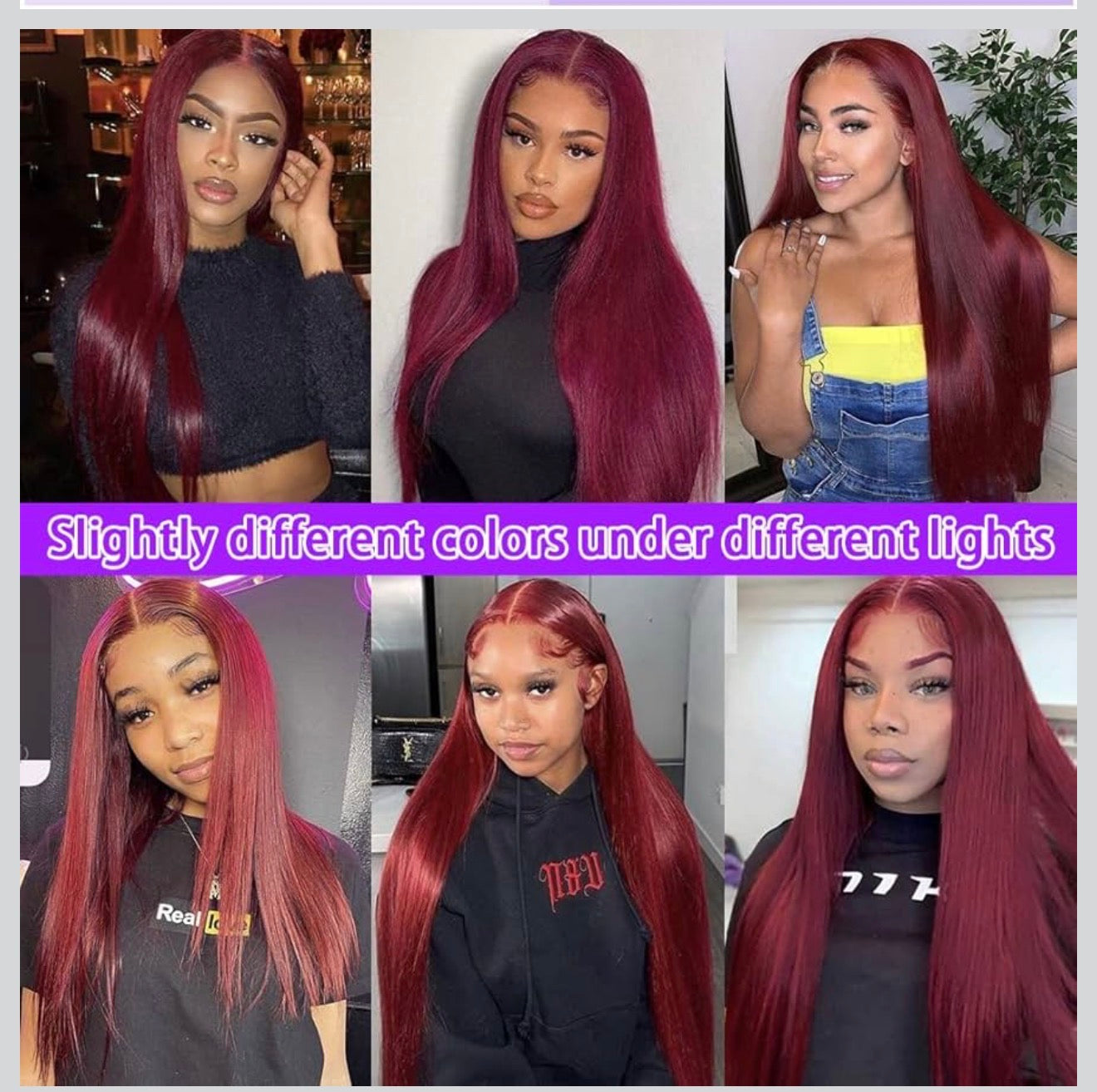 Burgundy human hair