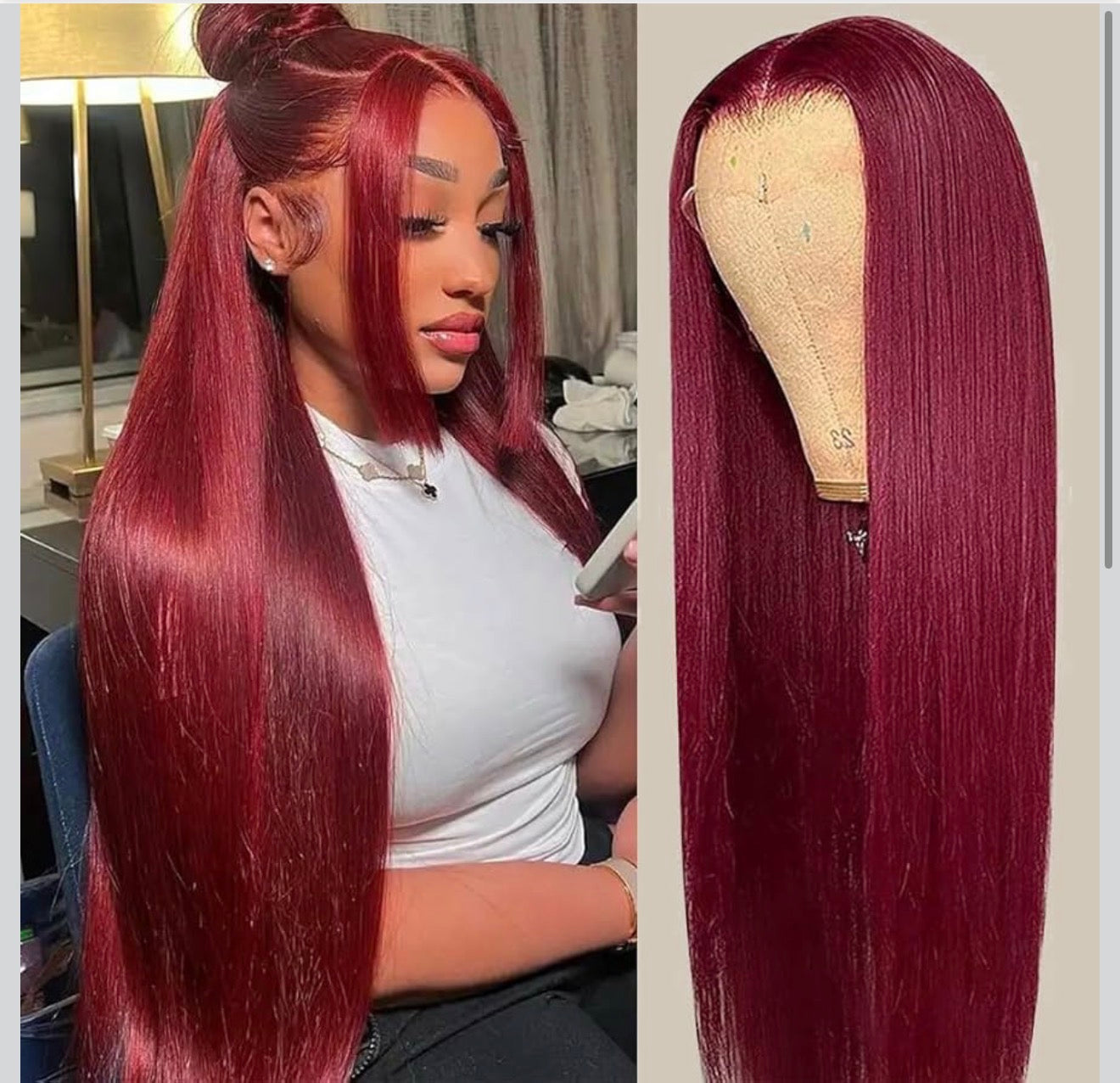 Burgundy human hair